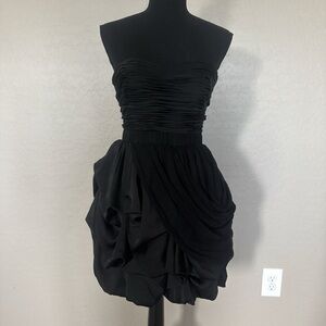 vintage bebe black strapless dress